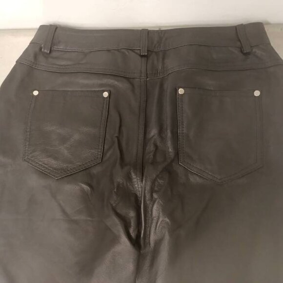 Laverapelle Women's Straight Cut Leather Pants, Black, Size 32 - Picture 4 of 5